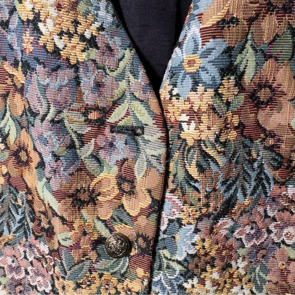 Vintage Cotton Ginny Tapestry Floral Vest Size Small - Picture 6 of 9